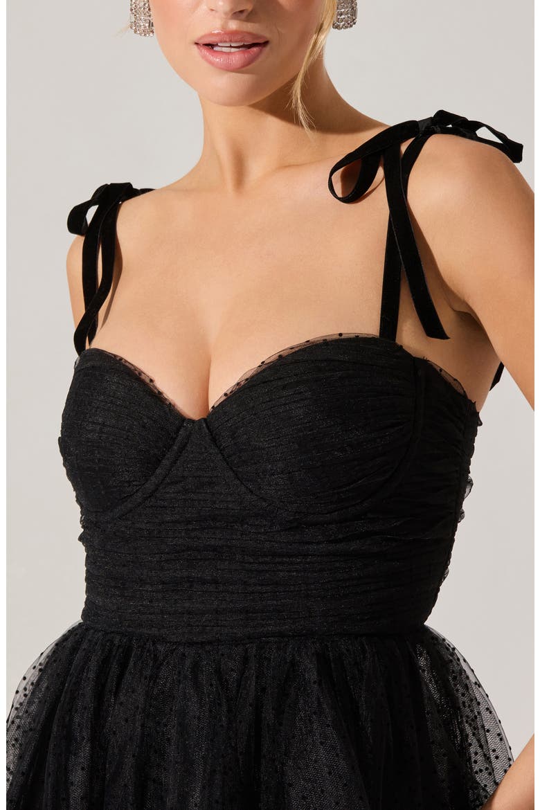 Karyme Tie Strap Midi Dress, Alternate, color, BLACK