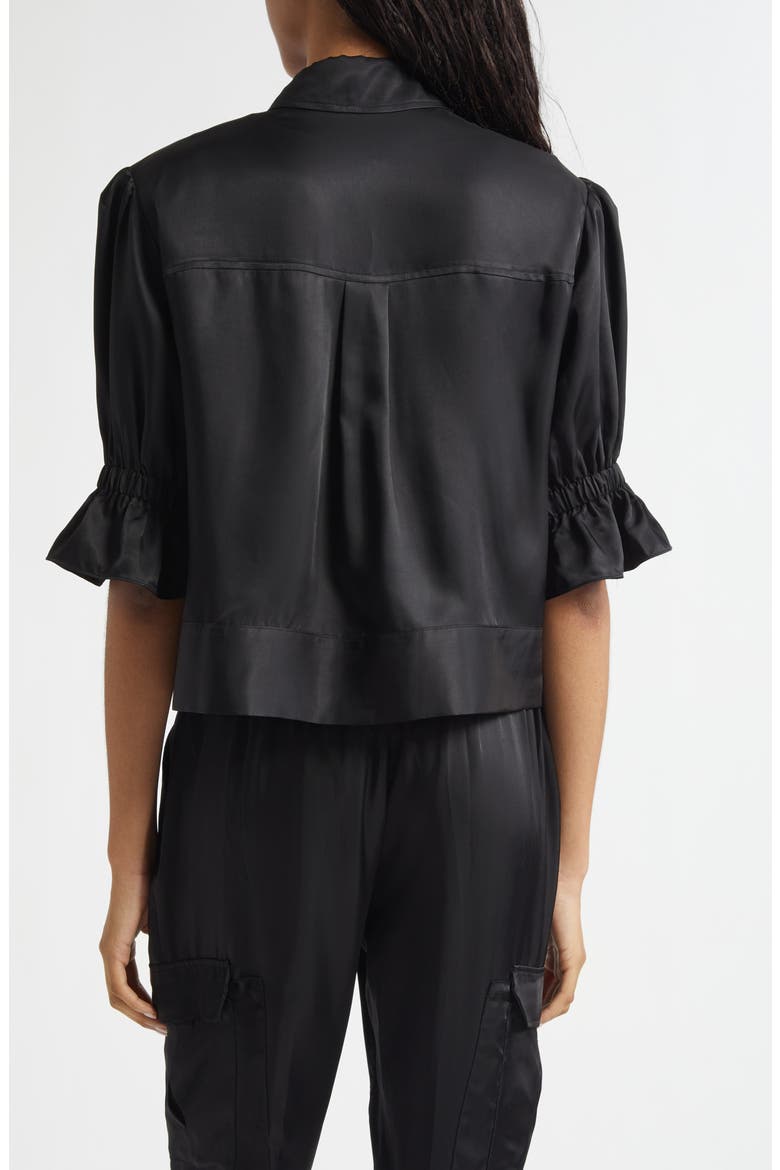 Holly Ruffle Sleeve Jacket, Alternate, color, BLACK
