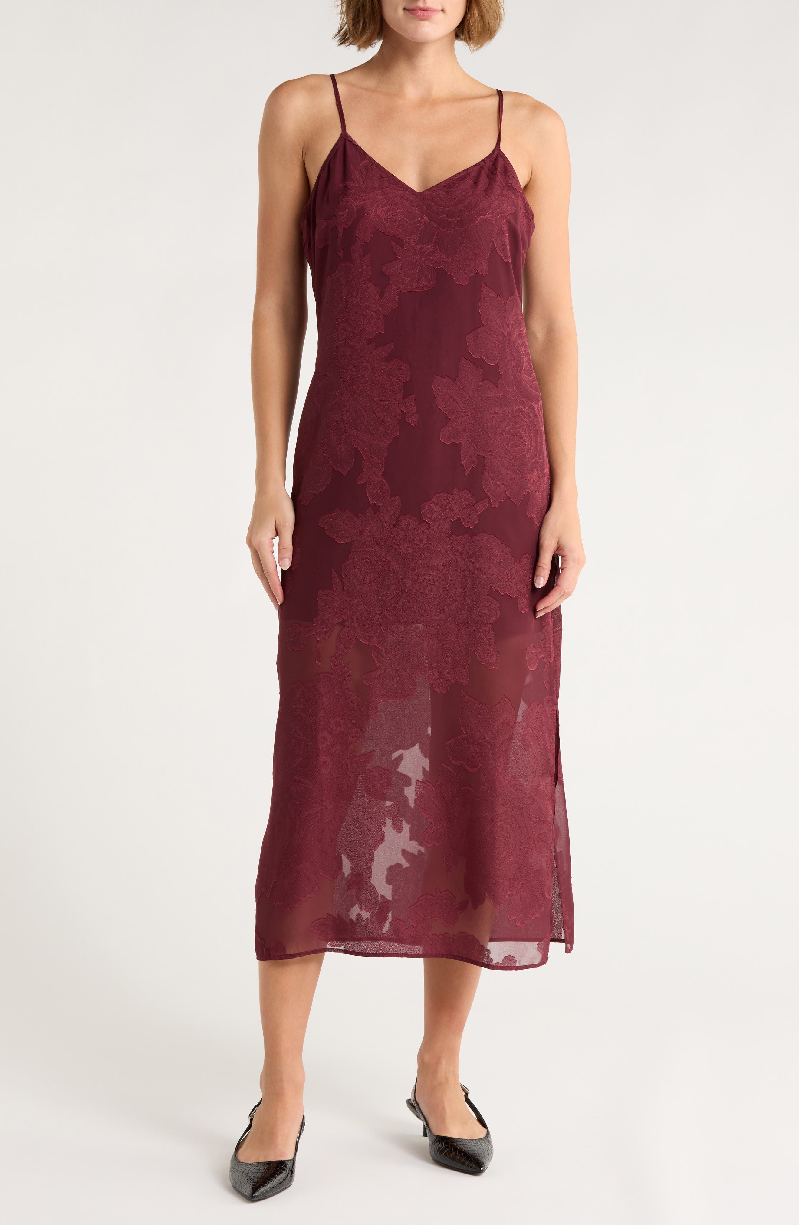 Leith Jacquard Slip Dress