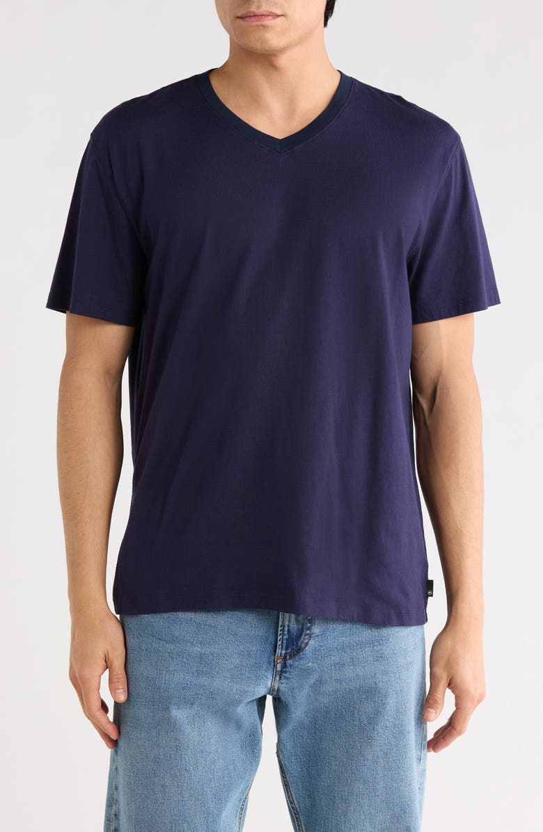 AG Bryce V-Neck Stretch Cotton T-Shirt, Main, color, Indigo Ink
