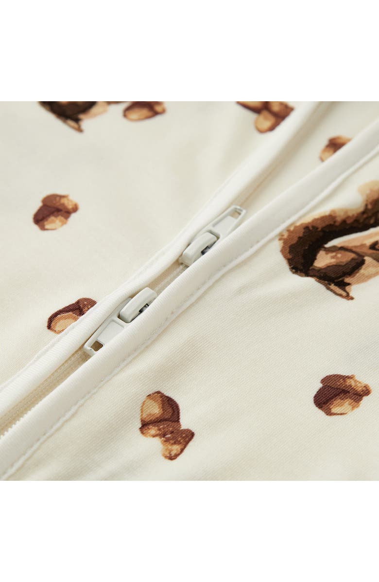 Milkbarn Luxe Stretch Zipper Footed Romper, Alternate, color, Chipmunk