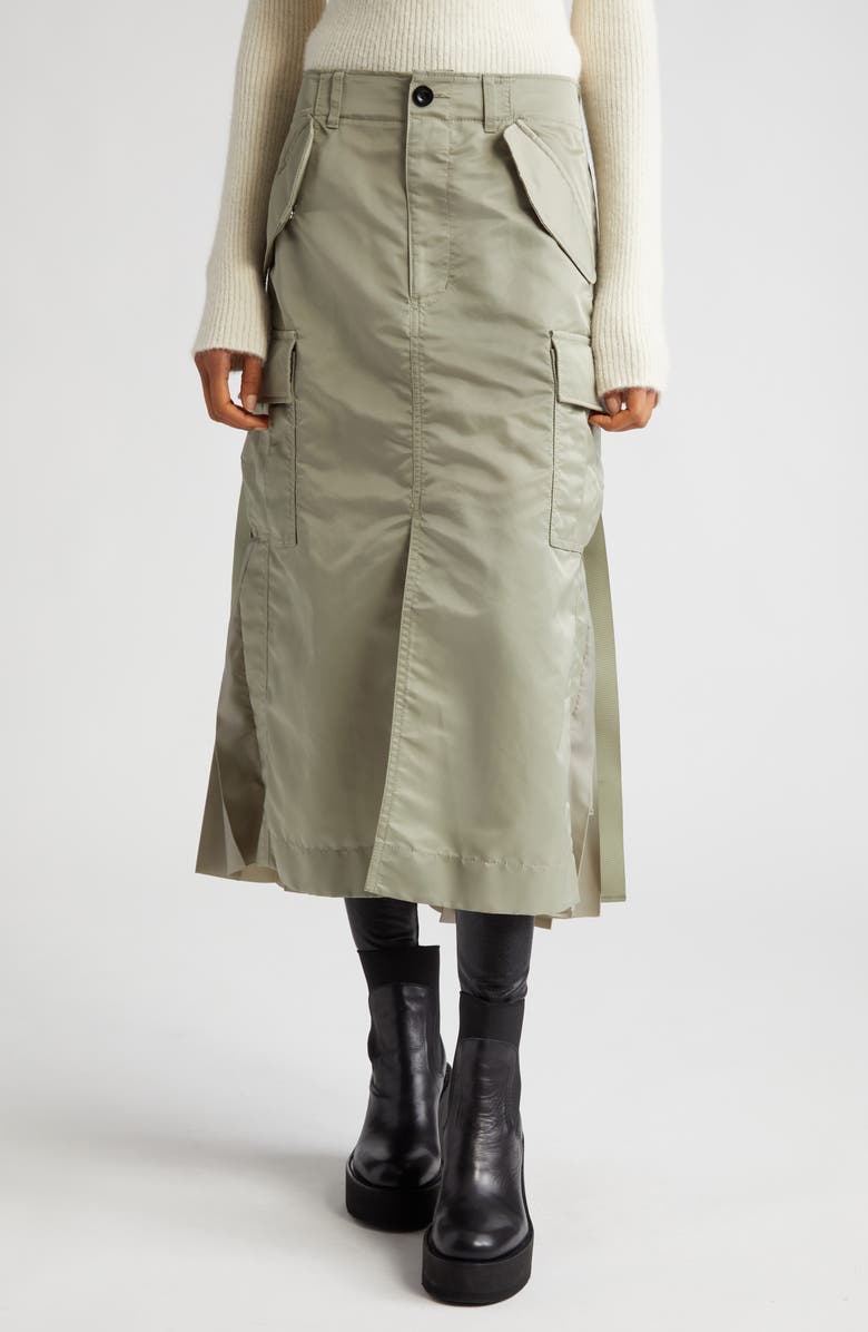 Sacai Nylon Twill Skirt, Main, color,
