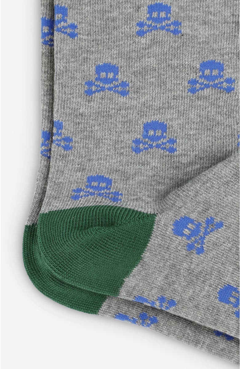 Scalpers Skull Long Socks Kids, Alternate, color, Grey