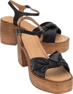 Forever & Always Shoes Tily Platform Wedge Leather Sandal