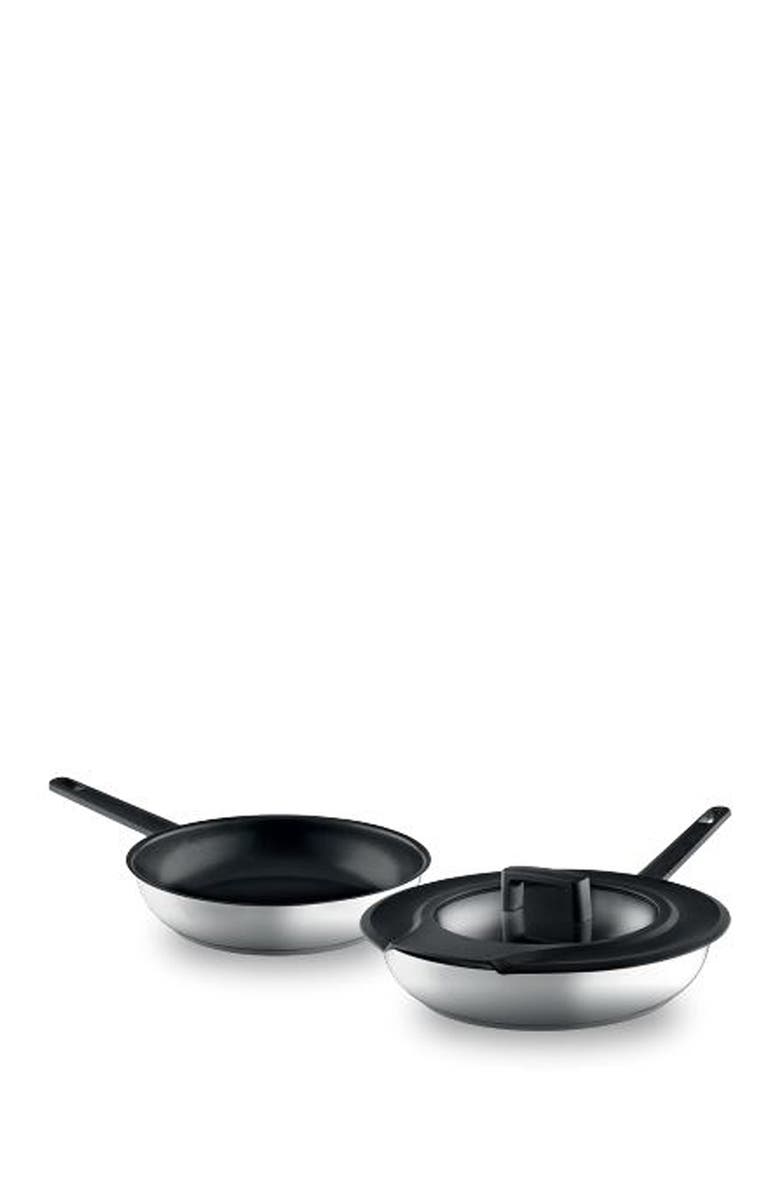 BergHOFF Gem Non Stick Fry Pan & Downdraft 3-Piece Set, Main, color, Silver/ Black