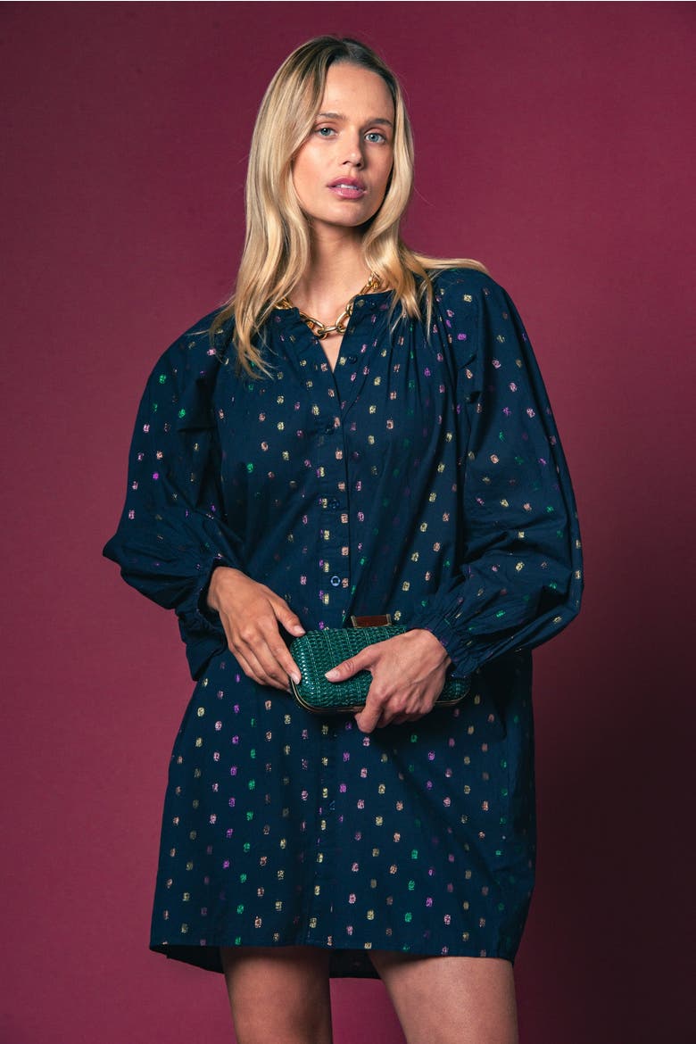 The Minka Dress, Alternate, color, Navy Lurex