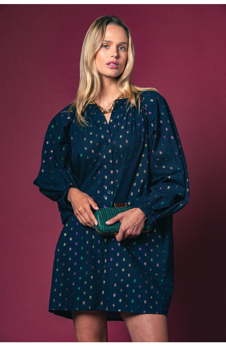 The Shirt by Rochelle Behrens The Minka Dress, Alternate, color, Navy Lurex