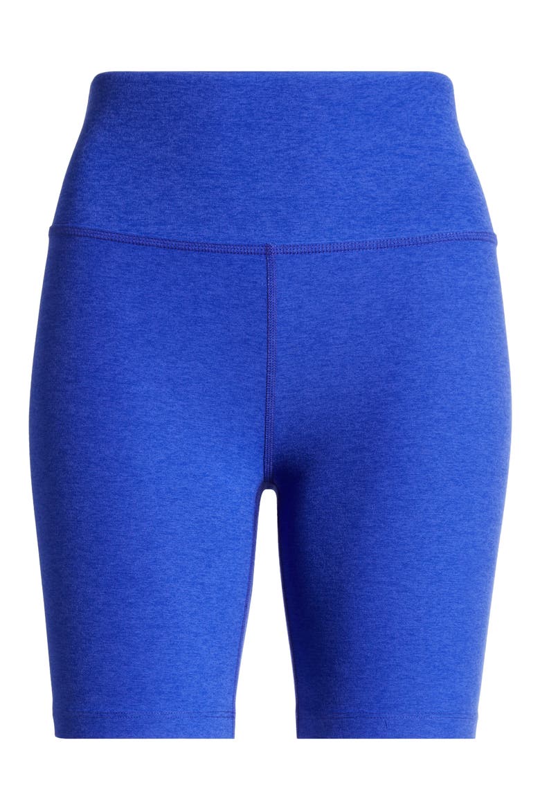 High Waist Biker Shorts, Alternate, color, ROYAL BLUE POP HEATH
