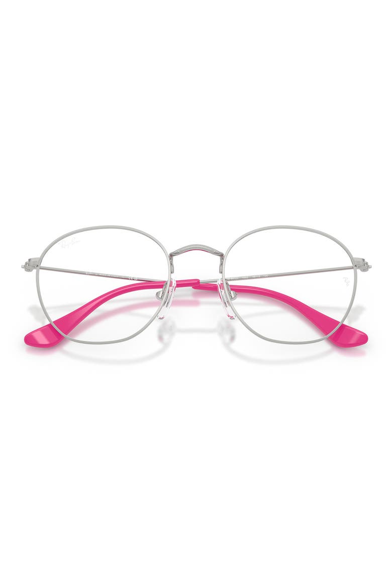 Kids' 48mm Irregular Optical Glasses, Alternate, color, SILVER
