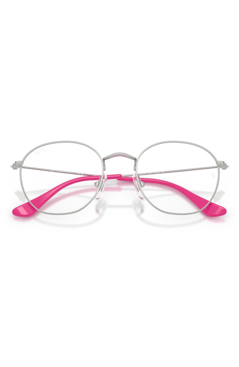 Ray-Ban Kids' Vista 46mm Irregular Optical Glasses, Alternate, color, Silver