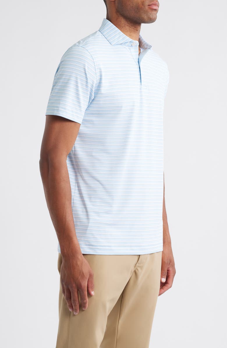Peter Millar Chase Stripe Performance Jersey Polo, Alternate, color, Blue Frost