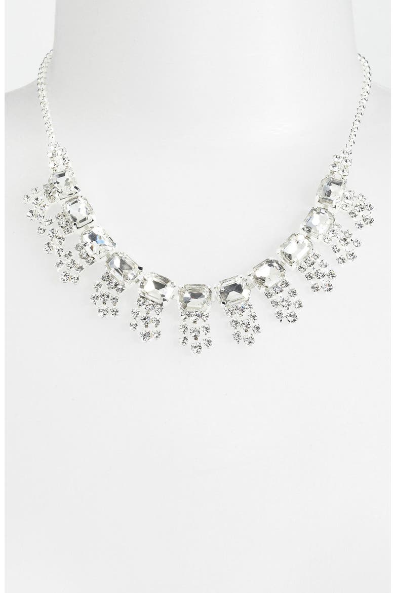 Bib Necklace, Alternate, color, SILVER/ CLEAR