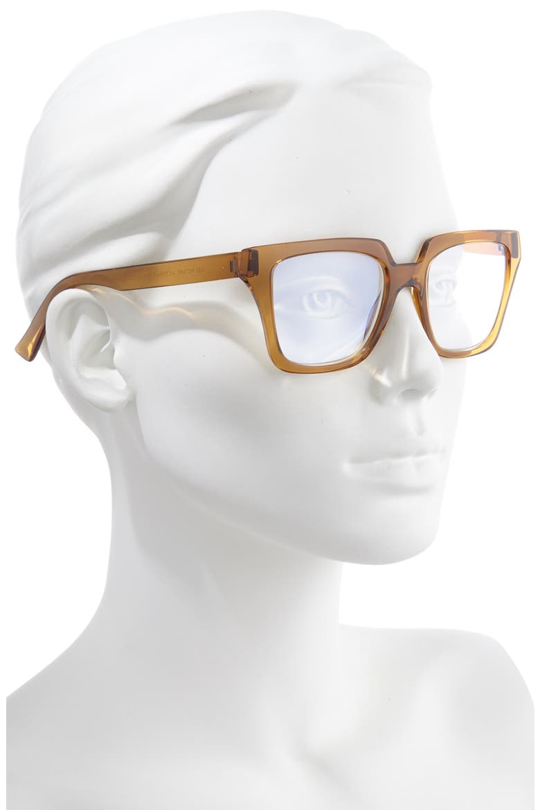 Just Picture Victorian Bae 52mm Blue Light Blocking Reading Glasses, Alternate, color, TURMERIC