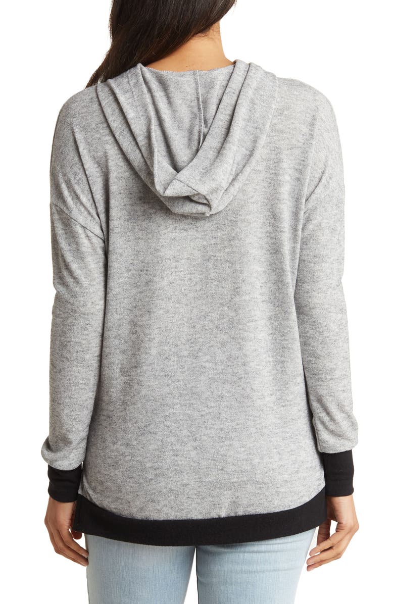 GO COUTURE Dolman Sleeve Hoodie, Alternate, color, Grey/ Black