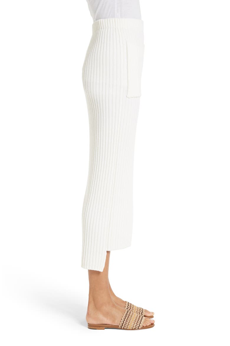 Rib Knit Midi Skirt, Alternate, color, BONE