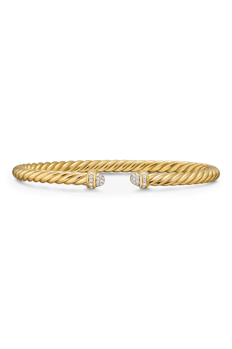 Cablespira® Flex Bracelet in 18K Yellow Gold with Diamonds, 4mm, Main, color, DIAMOND