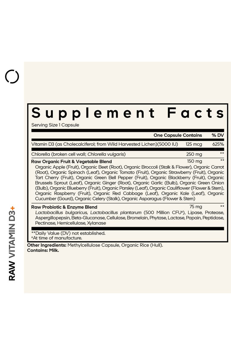 Codeage Raw Vitamin D3+ 5000 IU Supplement, Alternate, color, White