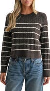 All in Favor Striped Cable Knit Sweater