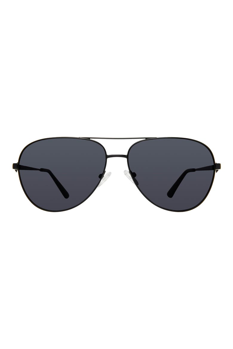 Shoreditch 62mm Oversize Aviator Sunglasses, Main, color, BLACK/ GRAY