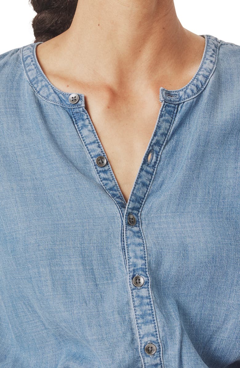 Splendid Rayanne Tie Waist Chambray Jumpsuit, Alternate, color, Indigo Blue