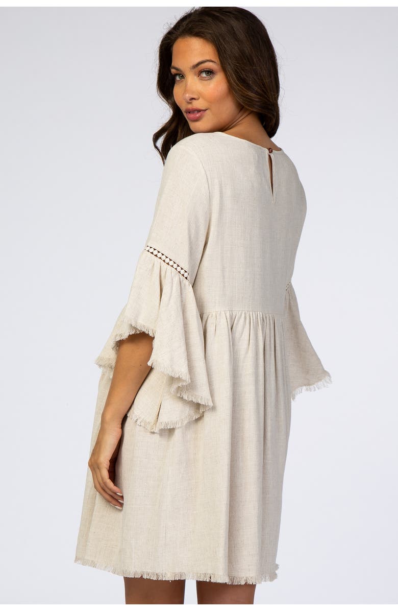 PinkBlush Raw Edge Bell Sleeve Babydoll Dress, Alternate, color, Cream