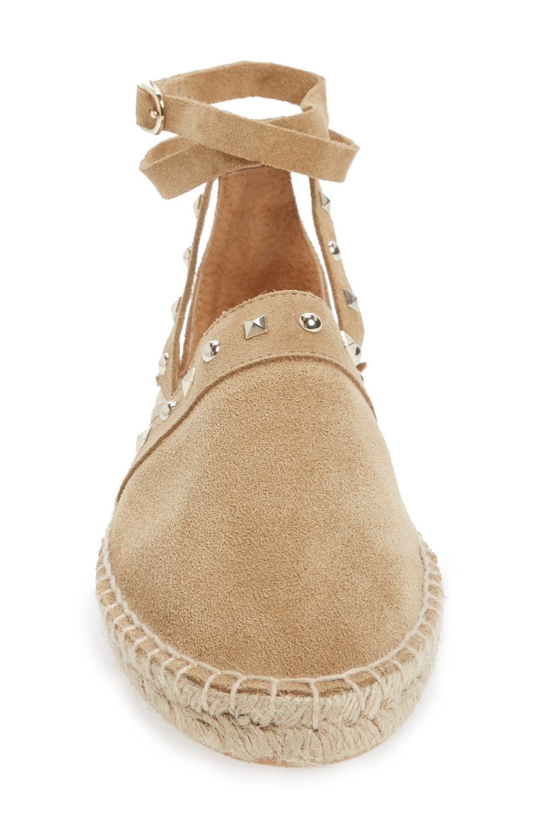 'Kite' Studded Wraparound Espadrille, Alternate, color, TAUPE