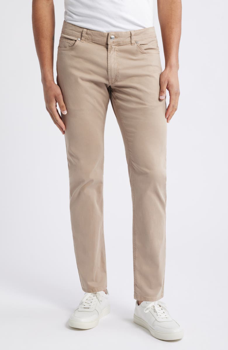 Peter Millar Crown Crafted Wayfare Five Pocket Pants, Main, color, Classic Khaki