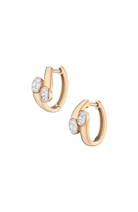 Lab Grown Sapphire Ellipse Earrings