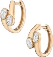Aurate New York Lab Grown White Sapphire Ellipse Earrings