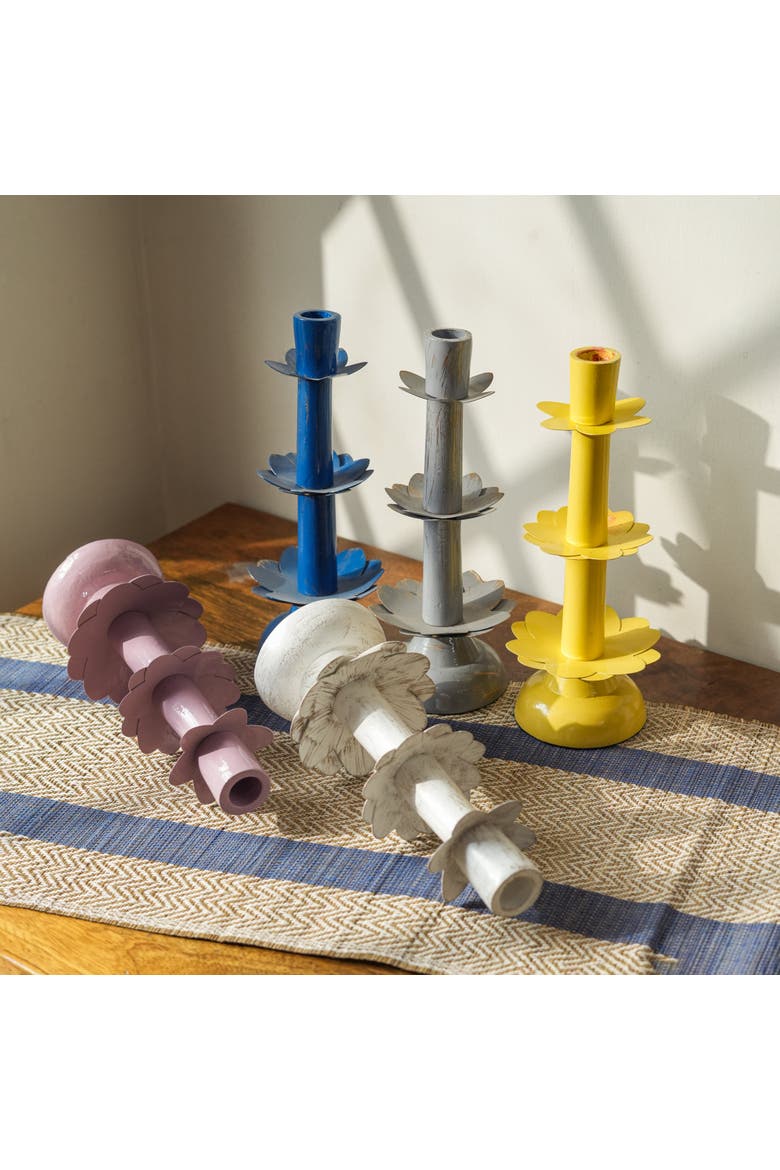 Sunny Tapered Candleholders, Alternate, color, Sunny