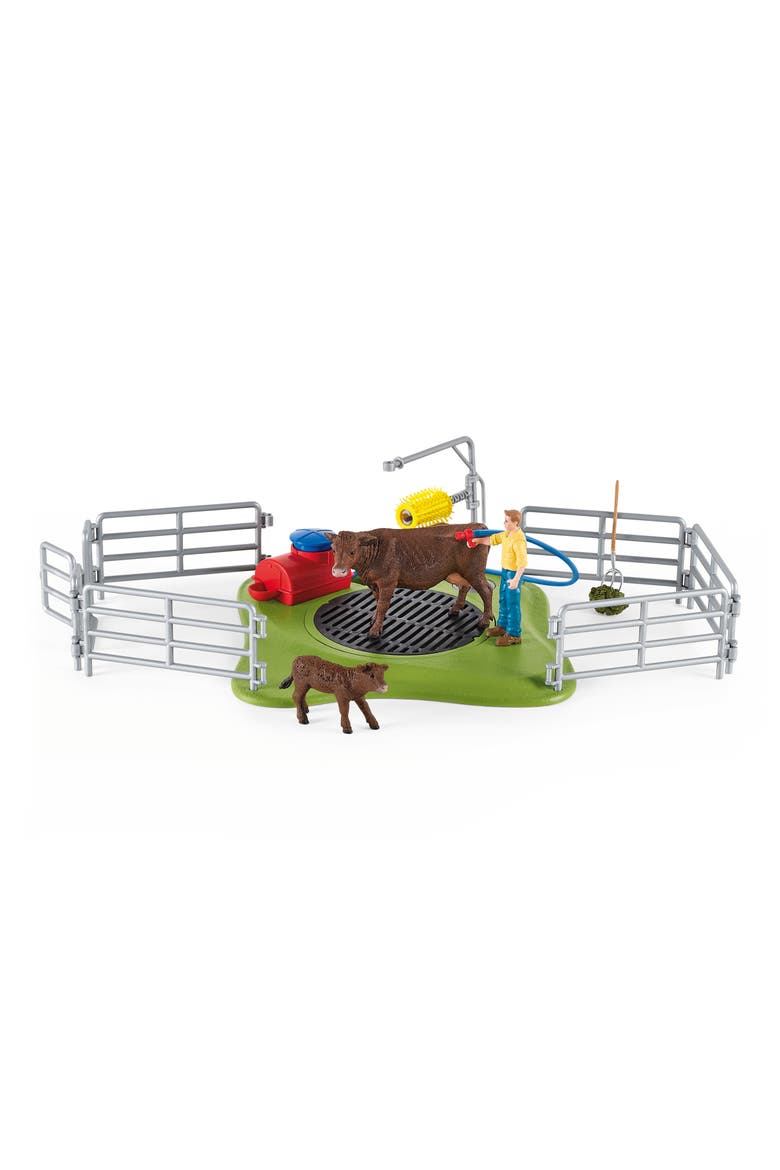 Farm World Happy Cow Wash Playset, Alternate, color, MULTI