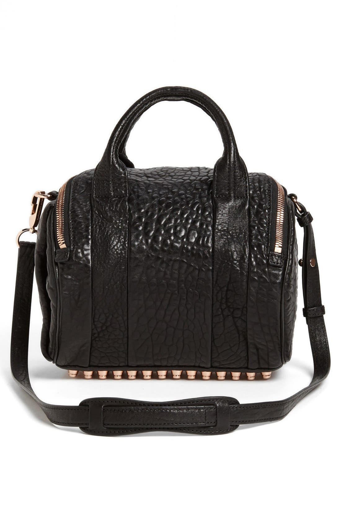 Alexander Wang 'Rockie - Rose Gold' Leather Crossbody Satchel, Alternate, color, 