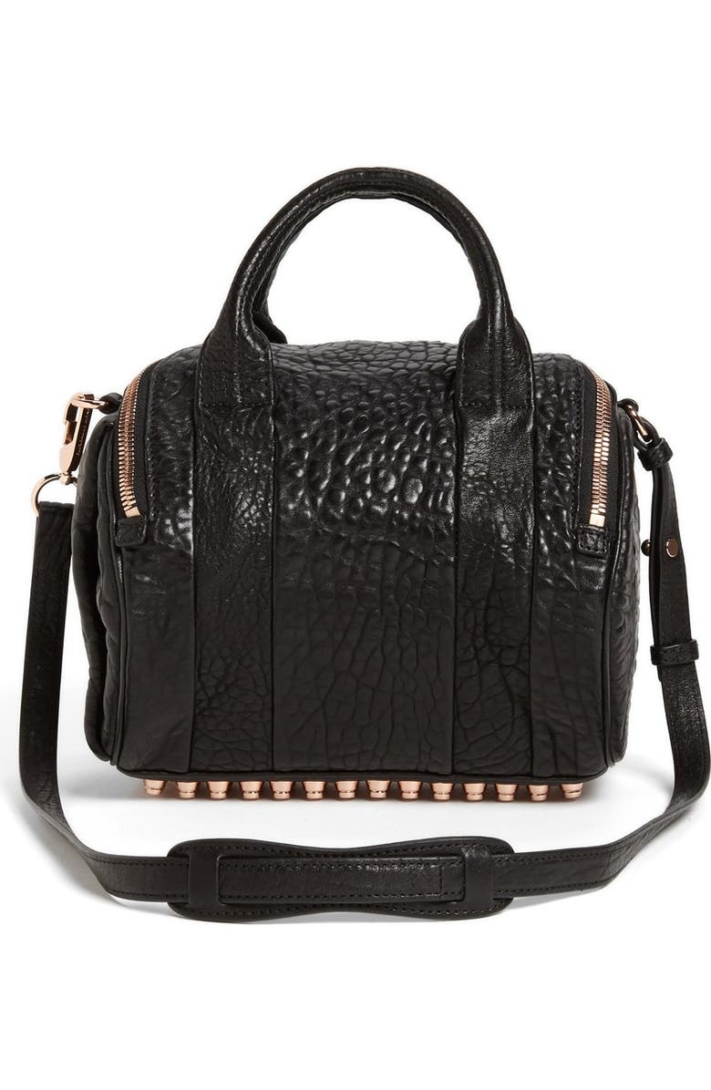 Alexander Wang 'Rockie - Rose Gold' Leather Crossbody Satchel, Alternate, color,