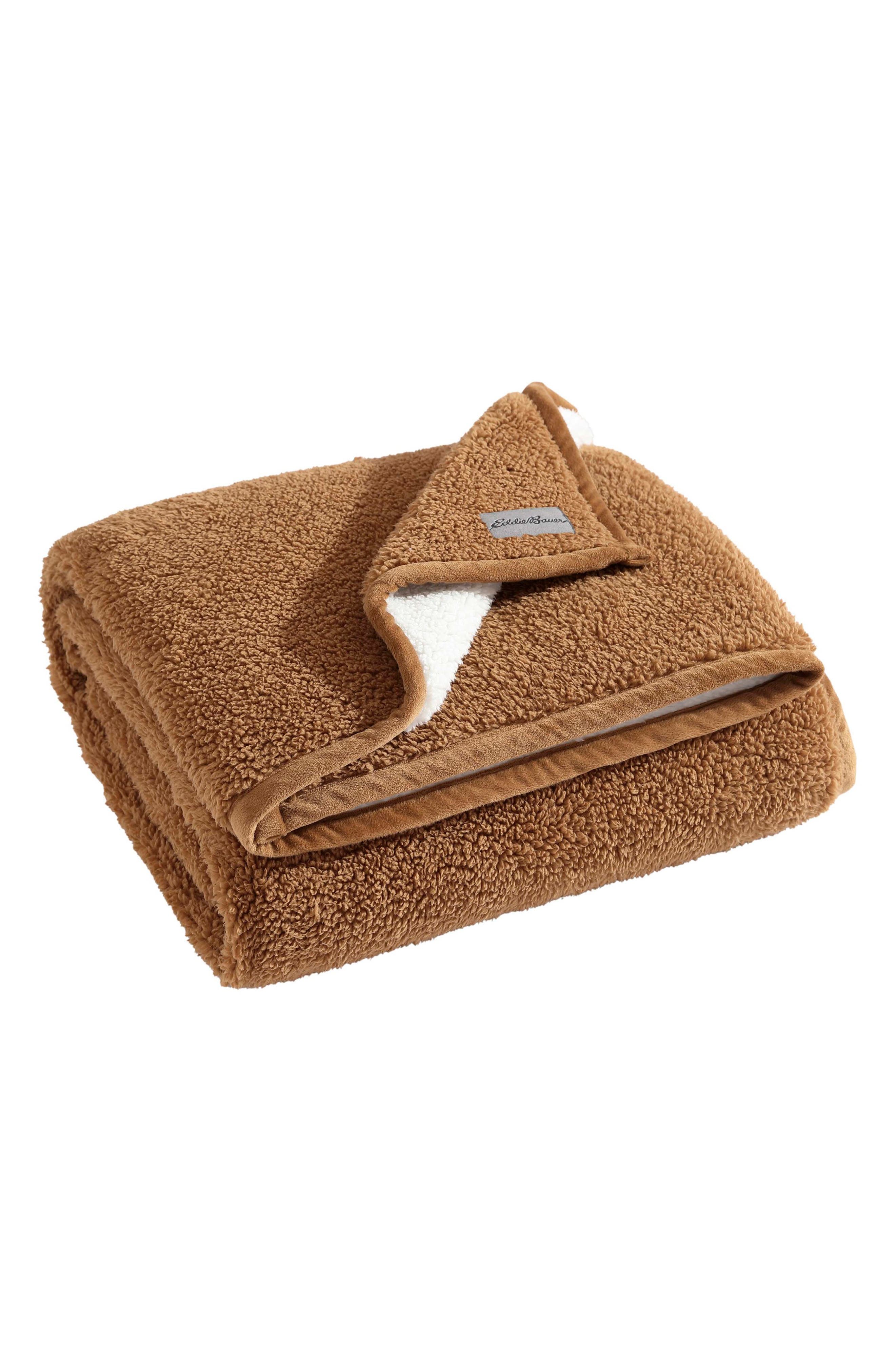 Eddie Bauer Reversible Fleece Throw Blanket