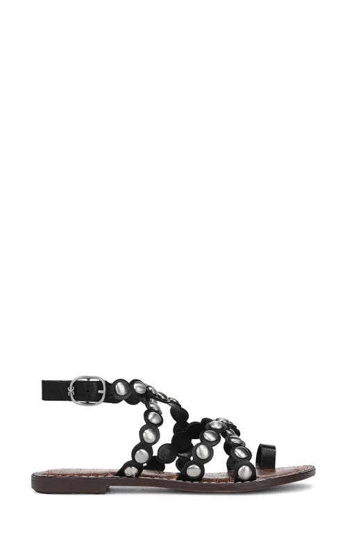 Sam Edelman Gloria Ankle Strap Sandal Black Leather In Black