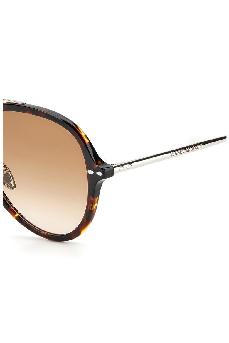 57mm Gradient Aviator Sunglasses, Alternate, color, HAVANA SILVER/ BROWN GRADIENT