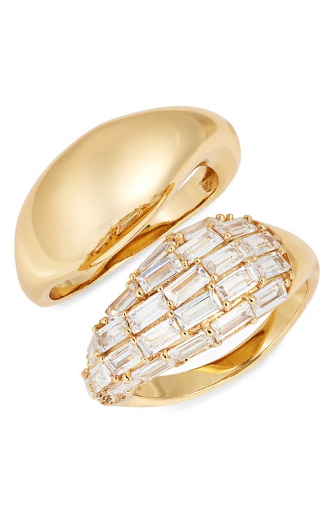 Set of 2 Cubic Zirconia Sculpted Rings
