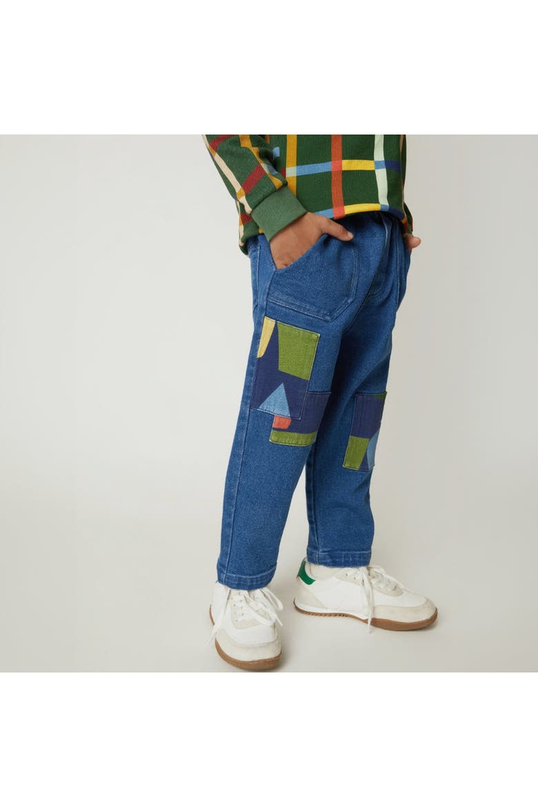 Patched Denim Pant, Alternate, color, Denim Blue