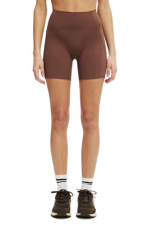 Cotton On Body Active Ultra Soft Side Pocket Bike Short In Brown