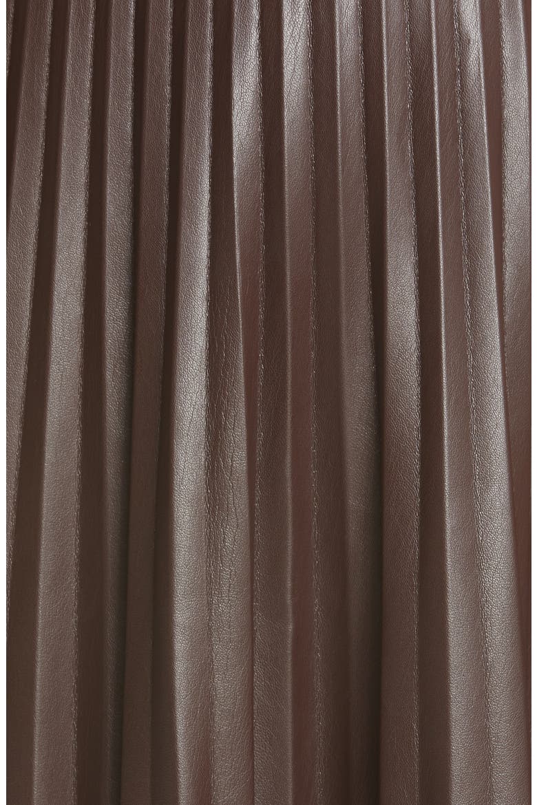Vaplita Leather Midi Skirt, Alternate, color, CHOCOLATE