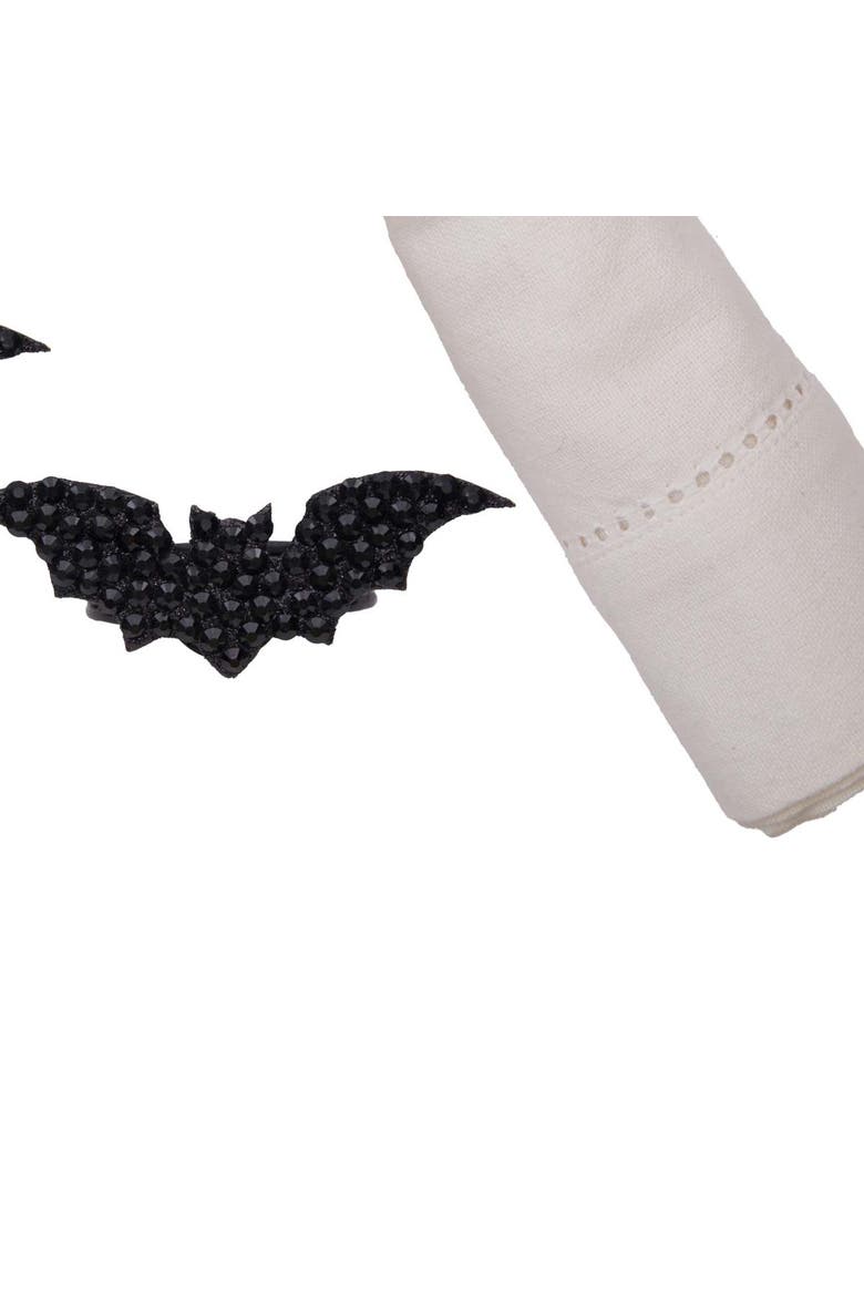 Halloween Bats Set of 4 Napkin Rings, Alternate, color, Black
