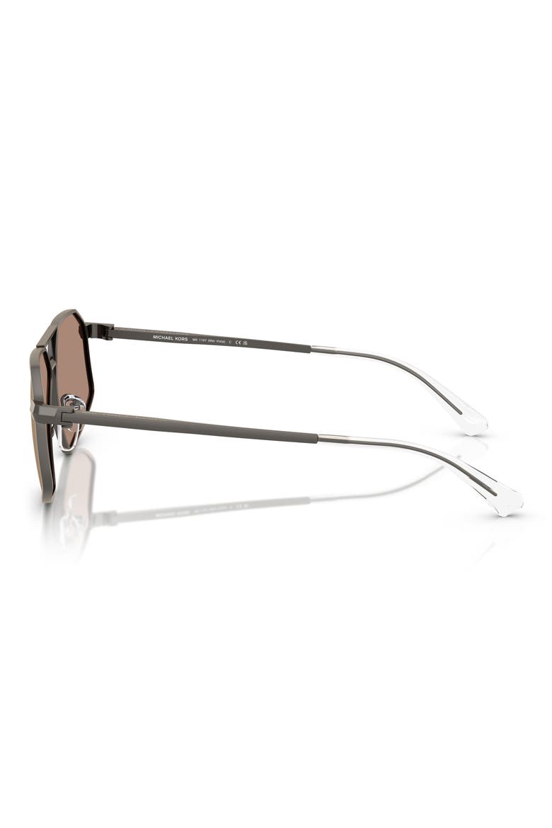 60mm Irregular Sunglasses, Alternate, color, MATTE GUNMETAL / HUSK MIRROR