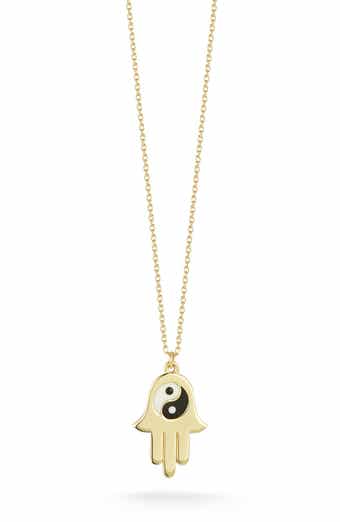 Ember Fine Jewelry Yin Yang Hamsa Pendant Necklace