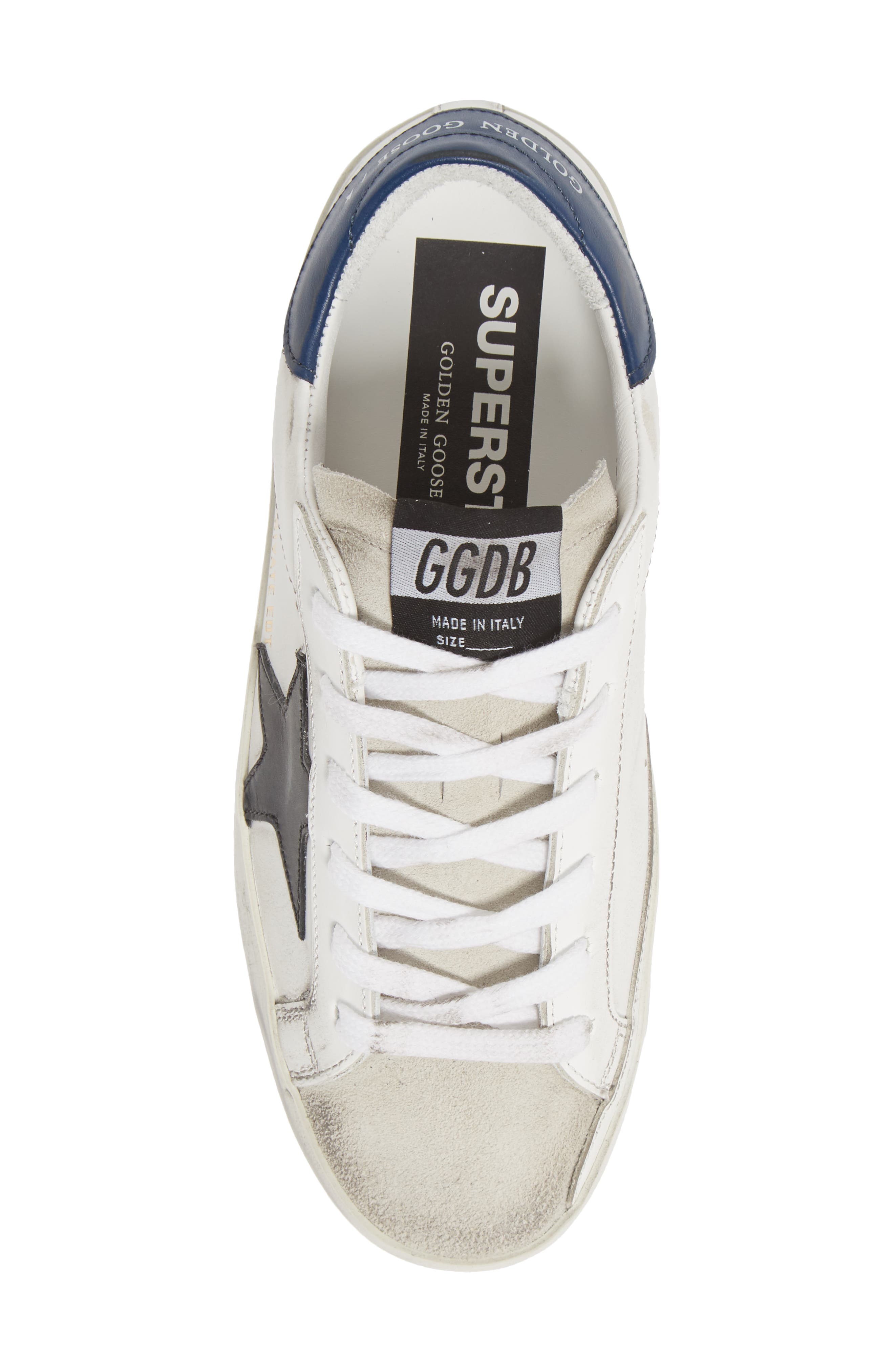Super-Star Low Top Sneaker (Nordstrom Exclusive), Alternate, color, WHITE/ ICE/ BLACK/ NAVY