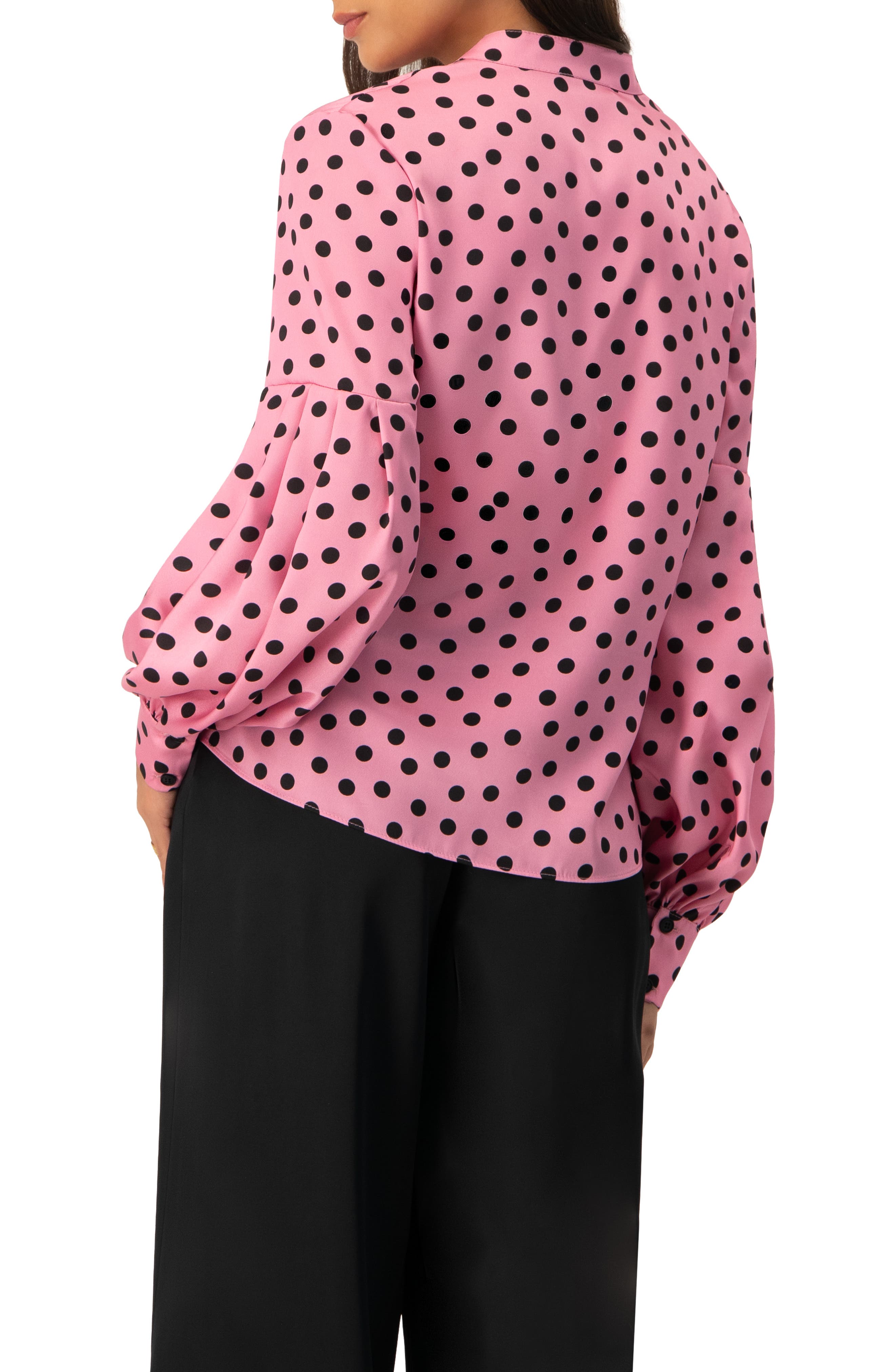 Long Sleeve Polka Dot Blouse - image 2