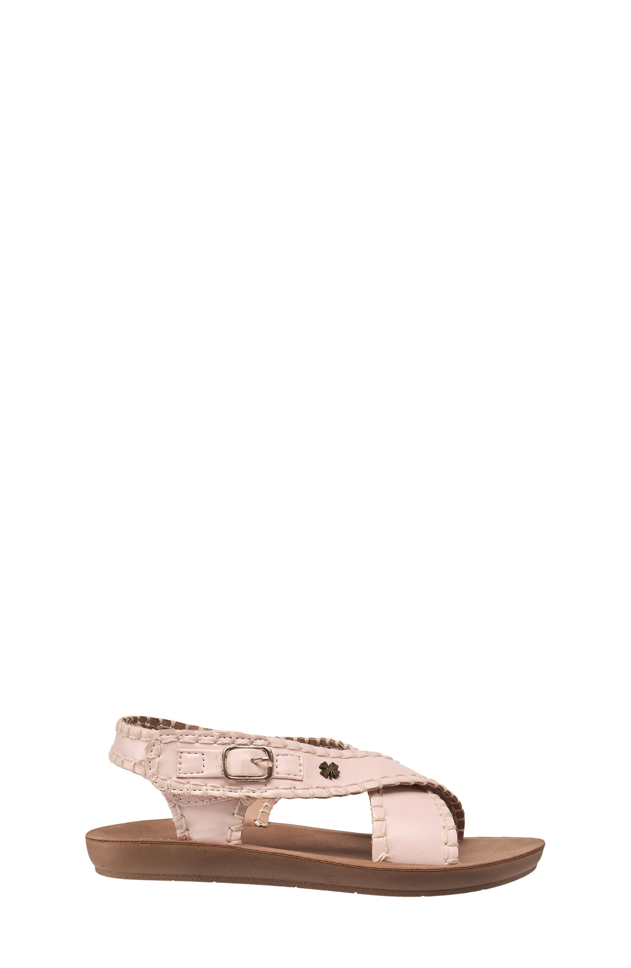Lucky Brand Kids' Whipstitch Crossover Sandal, Alternate, color, Blush