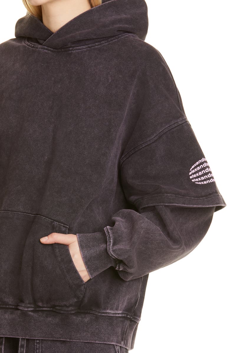Alexander Wang Acid Wash Logo Hoodie, Alternate, color,