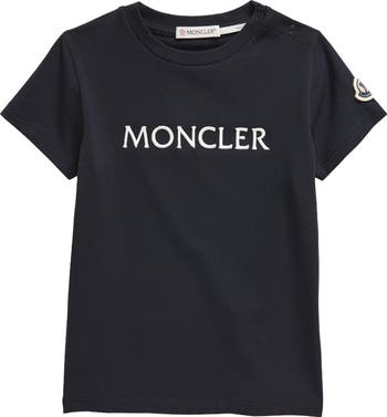 Moncler Kids' Embroidered Logo Stretch Cotton T-Shirt | Nordstrom