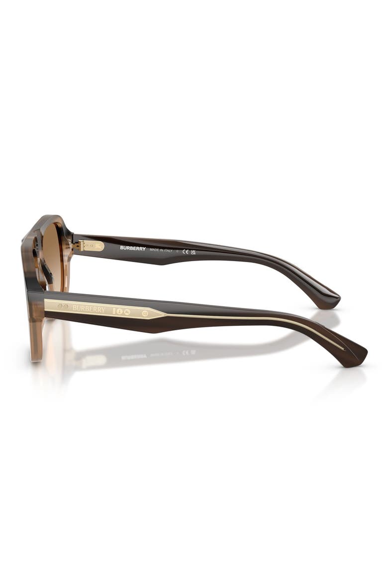 55mm Pilot Sunglasses, Alternate, color, STRIPED BEIGE / BROWN