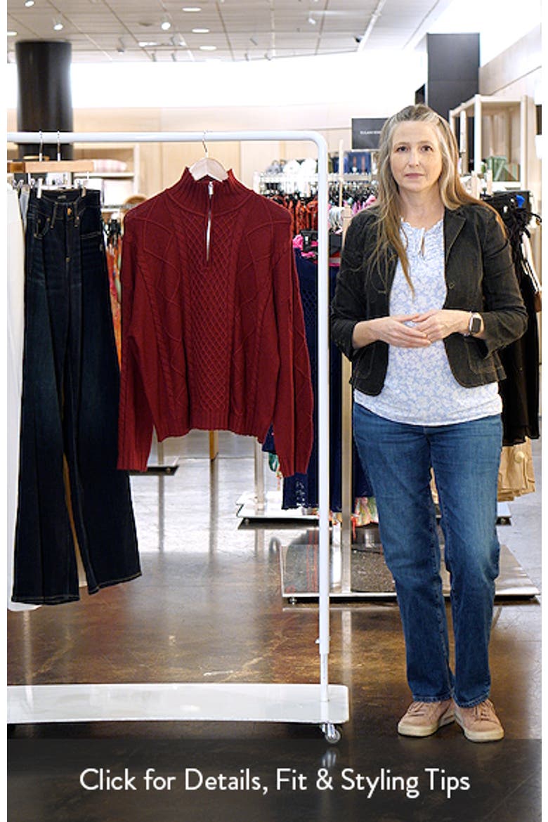 Cable Stitch Oversize Quarter Zip Pullover Sweater video